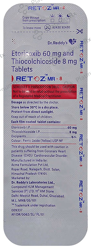 Retoz MR 60/8mg Tablet 10s
