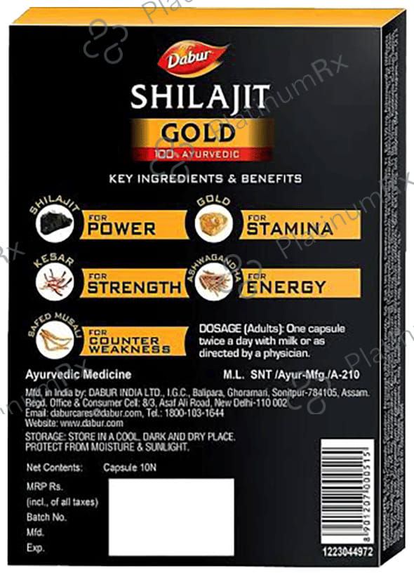 Dabur Shilajit Gold Capsule for Men 10s