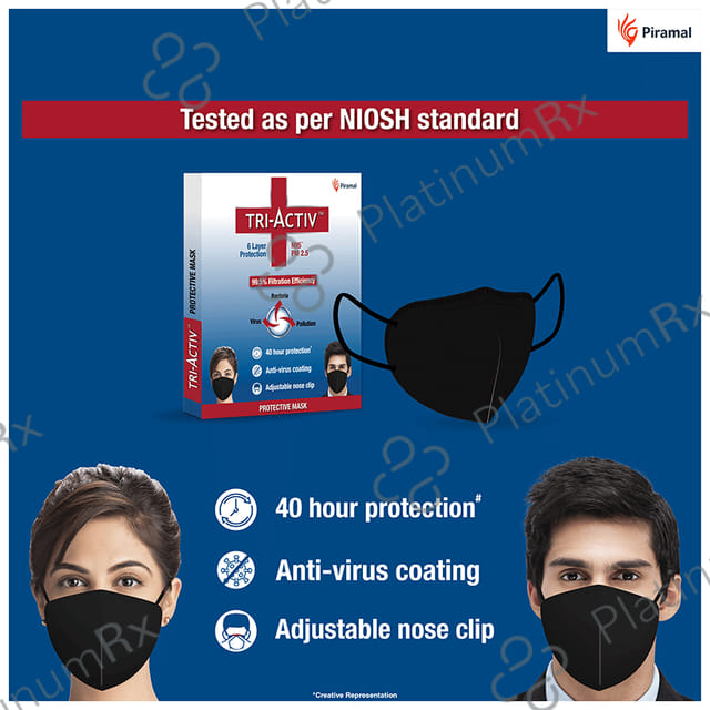 Tri-Activ 6 Layer Protection N95 PM2.5 Protective Mask Black