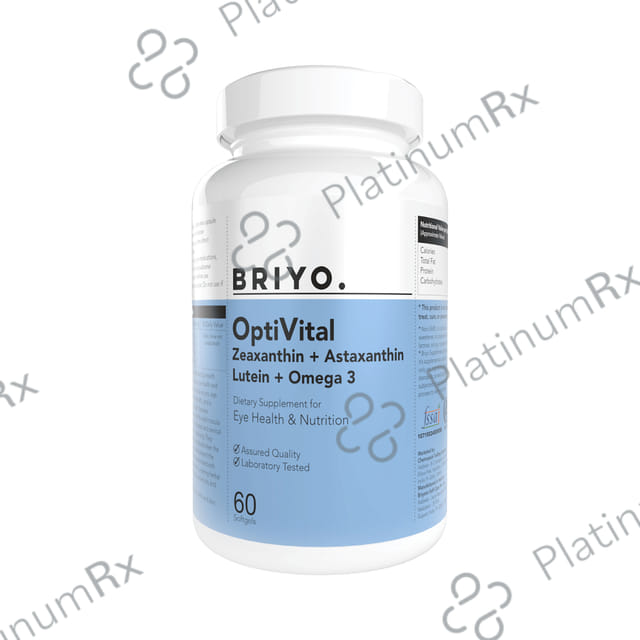 Briyo OptiVital with Zeaxanthin, Astaxanthin, Lutein & Omega 3 - Softgel for Eye Health & Nutrition
