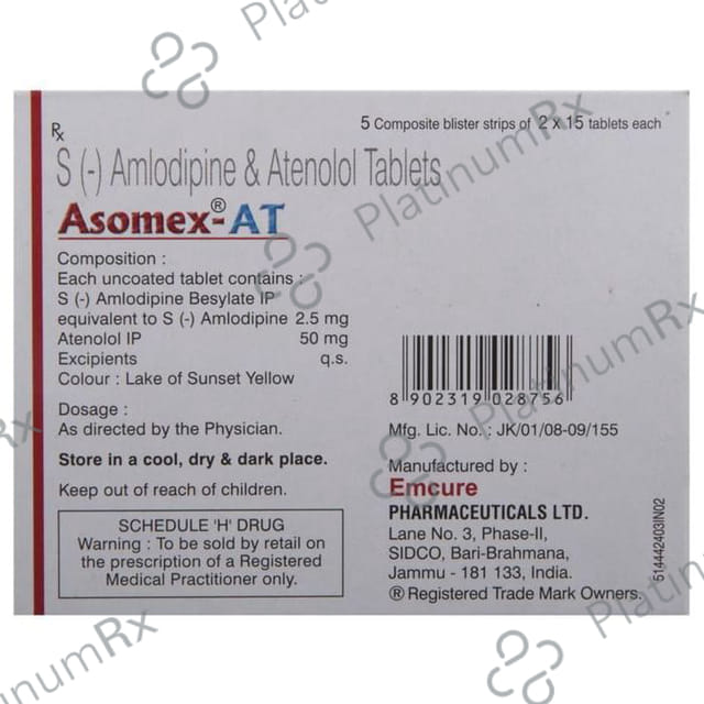 Asomex AT 2.5/50mg Tablet 15s