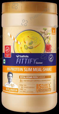 Saffola Fittify Gourmet Hi-Protein Slim Meal-Shake Powder (420gm Each) Royal Kesar Pista