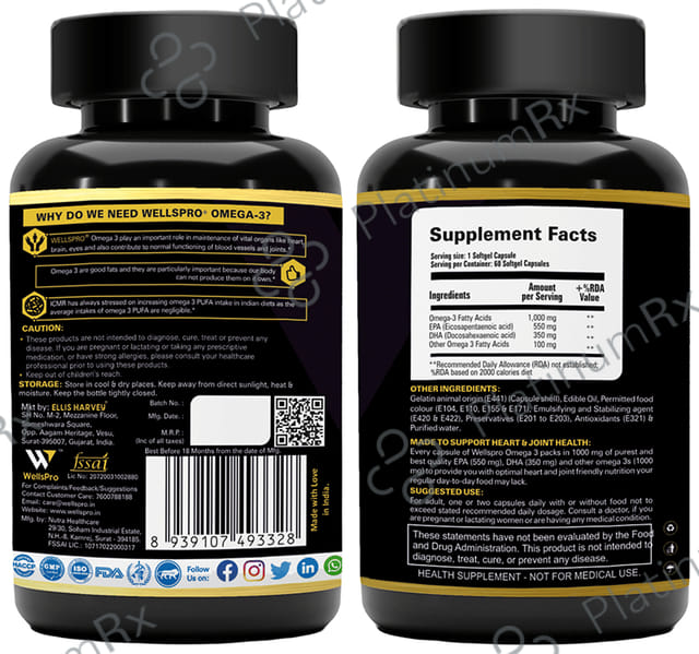 WellsPro Omega 3 Softgel Capsule 60s