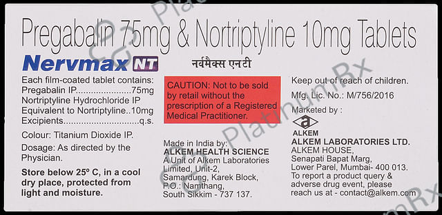 Nervmax NT 75mg/10mg Tablet
