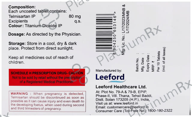 Telvilite 80mg Tablet