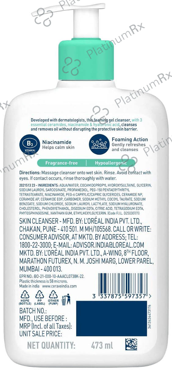 CeraVe Foaming Cleanser for Normal & Oily Skin 473 ml