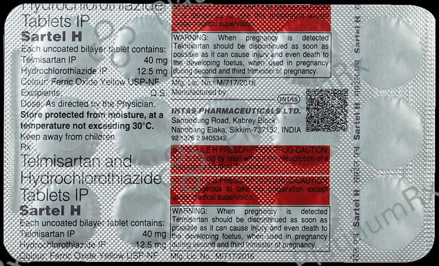 Sartel H 12.5/40mg Tablet 15s