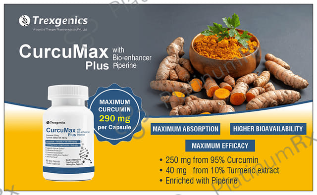 Trexgenics Curcumax Plus Curcumin Turmeric Veg Capsule