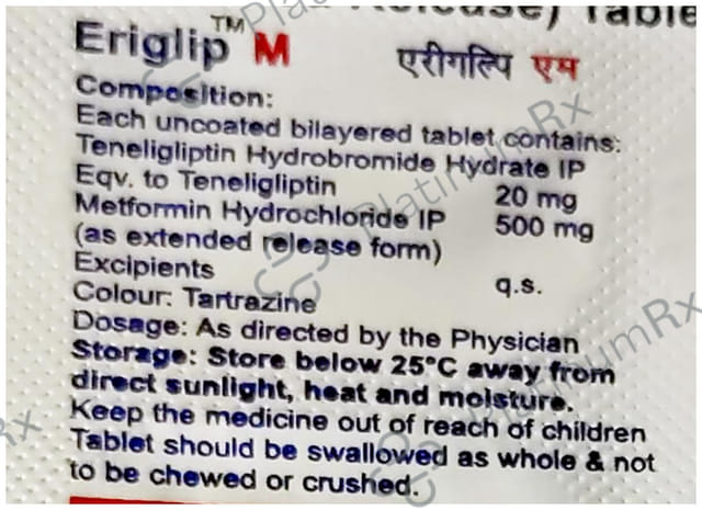 Eriglip M 500/20mg Tablet 10s