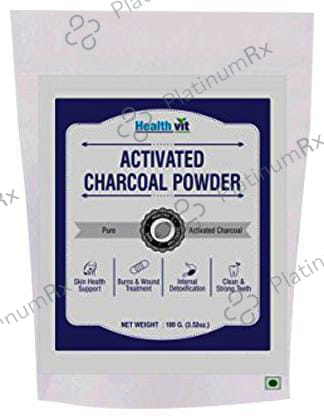 HealthVit Activated Charcoal For Strong Teeth, Skin Health & Detoxification - Powder 100 gm