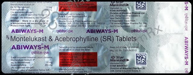 Abiways M 200/10mg Tablet SR 10s