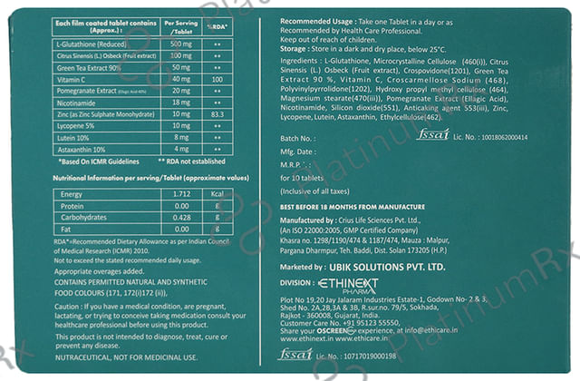 Ethicare Remedies O Screen Gold Tablet