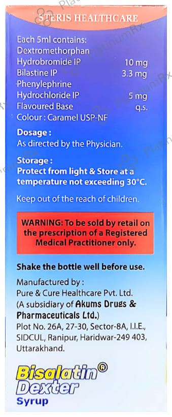 Bisalatin Dexter Sugar Free Syrup 100ml