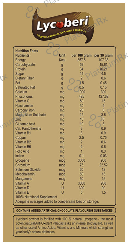 Lycoberi Multivitamins Powder for Immunity Chocolate
