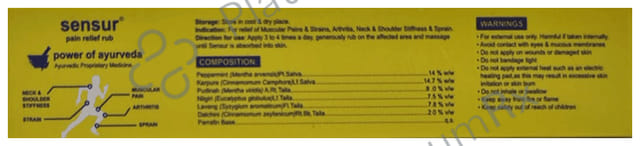 Sensur Ayurvedic Fast Pain Relief Rub Ointment 10gm