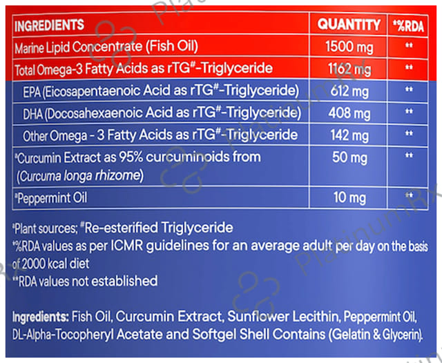 Wellbeing Nutrition Slow Virgin Omega 3 - With EPA, DHA & Curcumin for Brain & Heart Health - Capsule