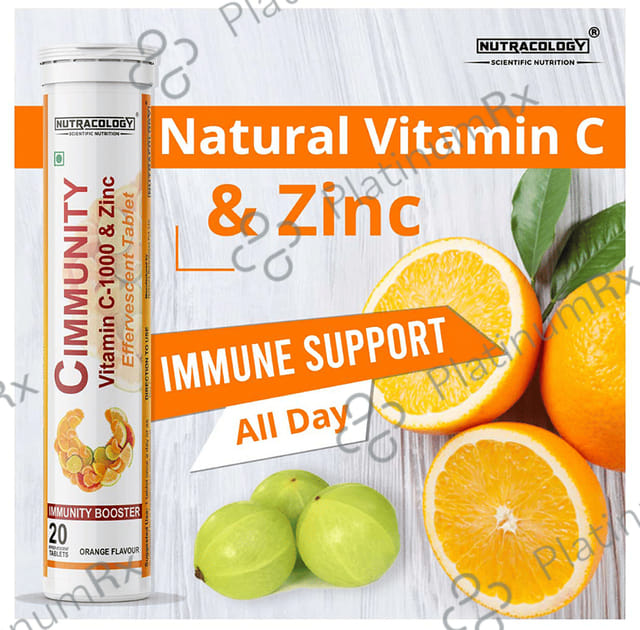 Nutracology 1000mg Cimmunity Vitamin C Orange Flavour Tablet 1s