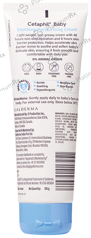 Cetaphil Baby Soothing Moist Cream 100gm