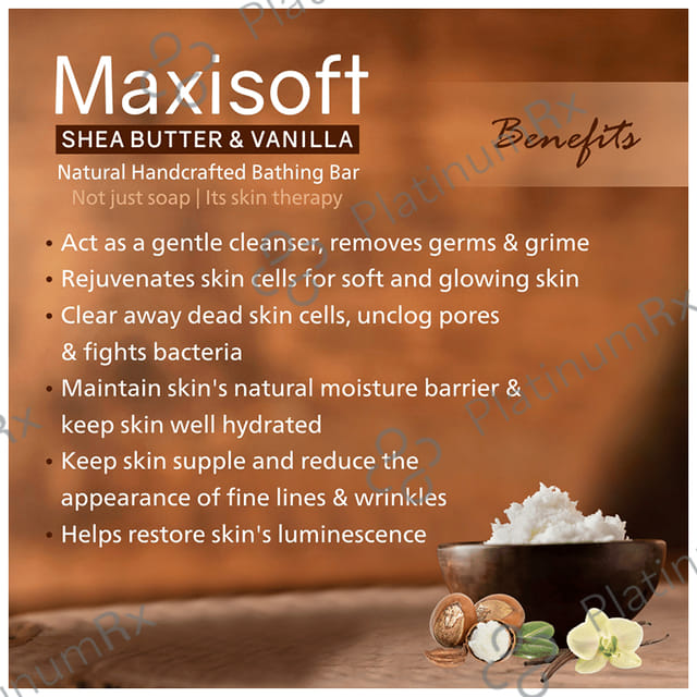 Maxisoft Shea Butter & Vanilla Bathing Bar (75gm Each) 1 units