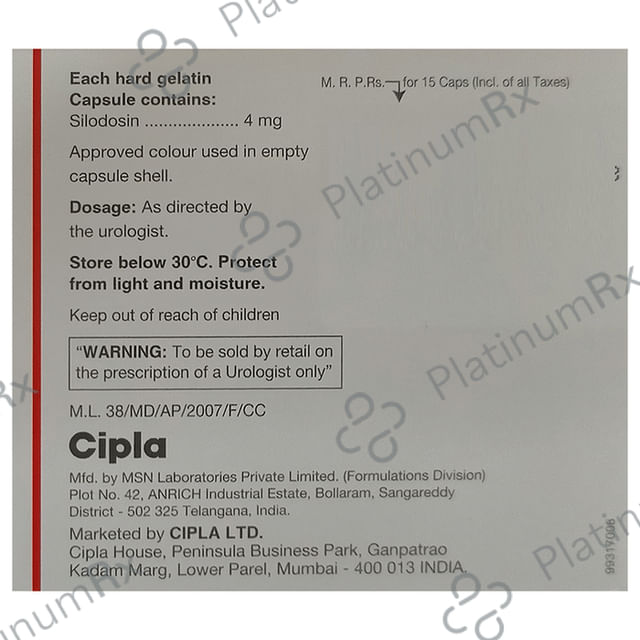 Silofast 4mg Capsule 15s