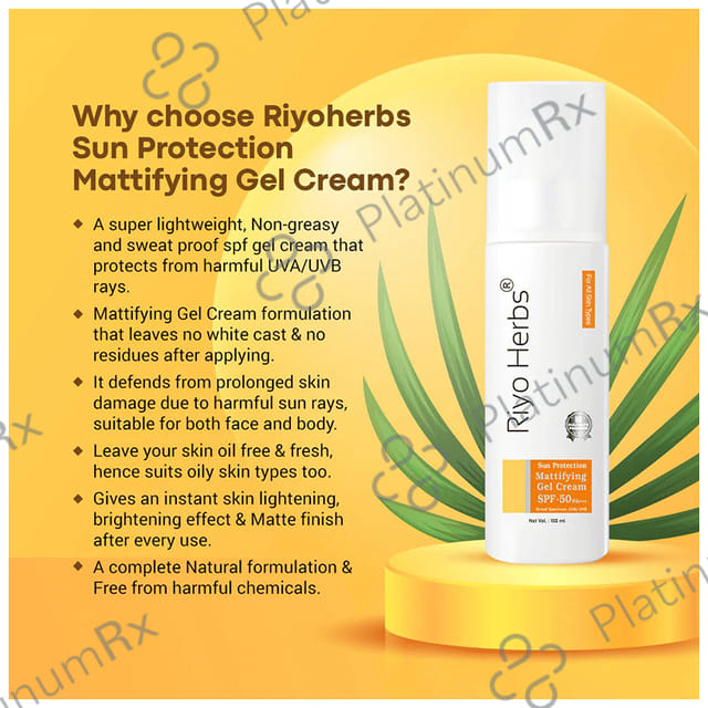 Riyo Herbs Sun Protection Mattifying Gel SPF 50 PA+++ Cream 100ml