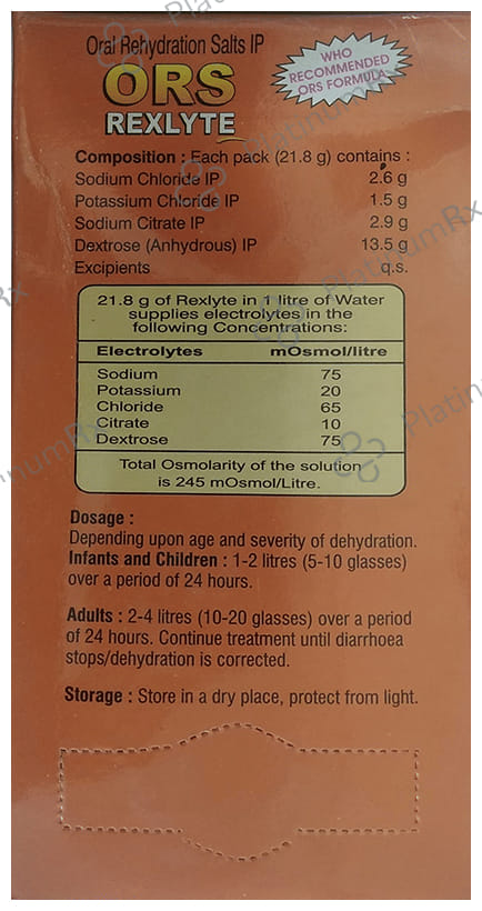 Rexlyte ORS Orange Flavour Powder 1s