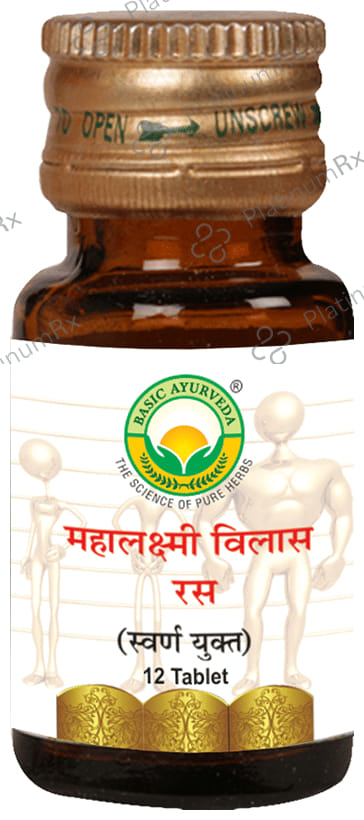 Basic Ayurveda Maha Laxmi Vilas Ras with Gold 12 tablets