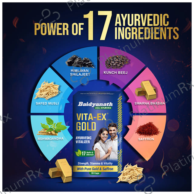 Baidyanath Vita-Ex Gold Capsule for Vitality & Stamina 10 capsules