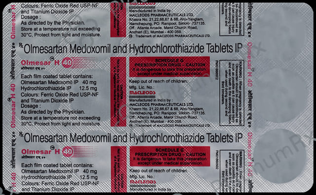 Olmesar H 40 12.5/40mg Tablet 15s