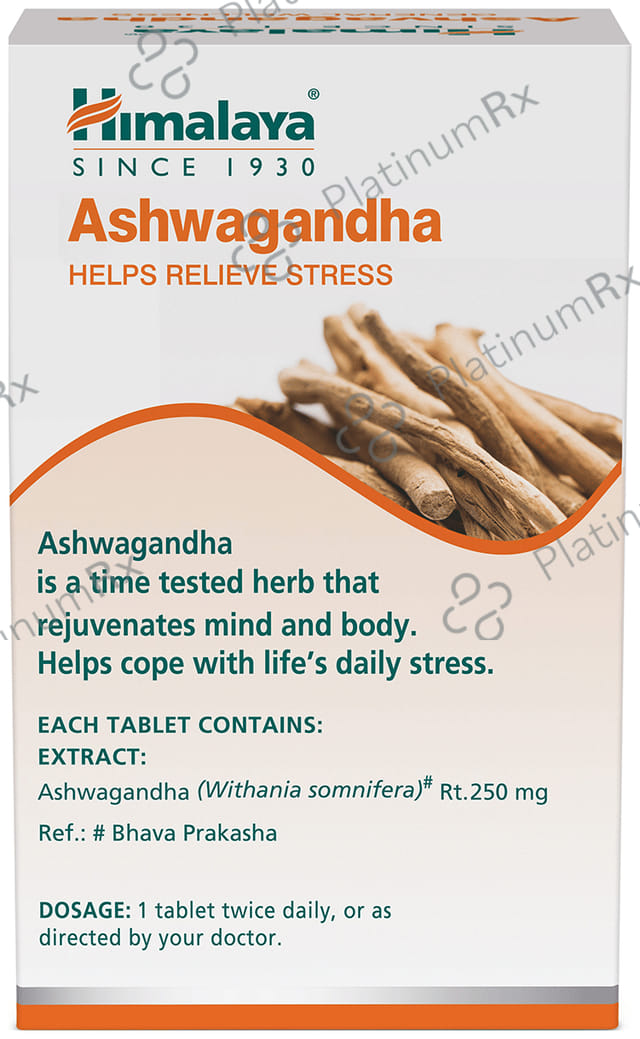 Himalaya Wellness Ashvagandha Stress Relief Supplement Rejuvenates Mind & Body Tablet 120s