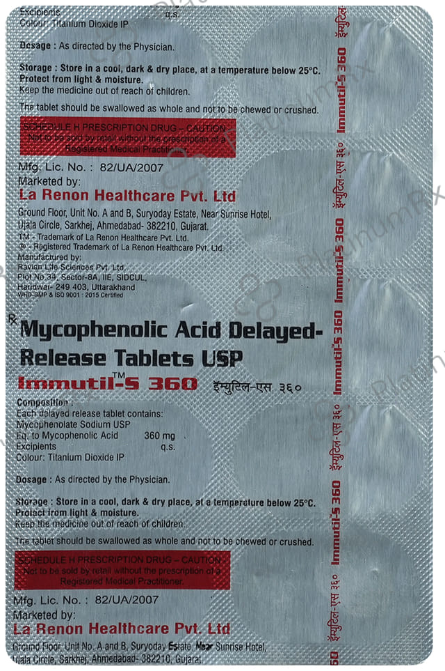 Immutil S 360mg Tablet DR 10s