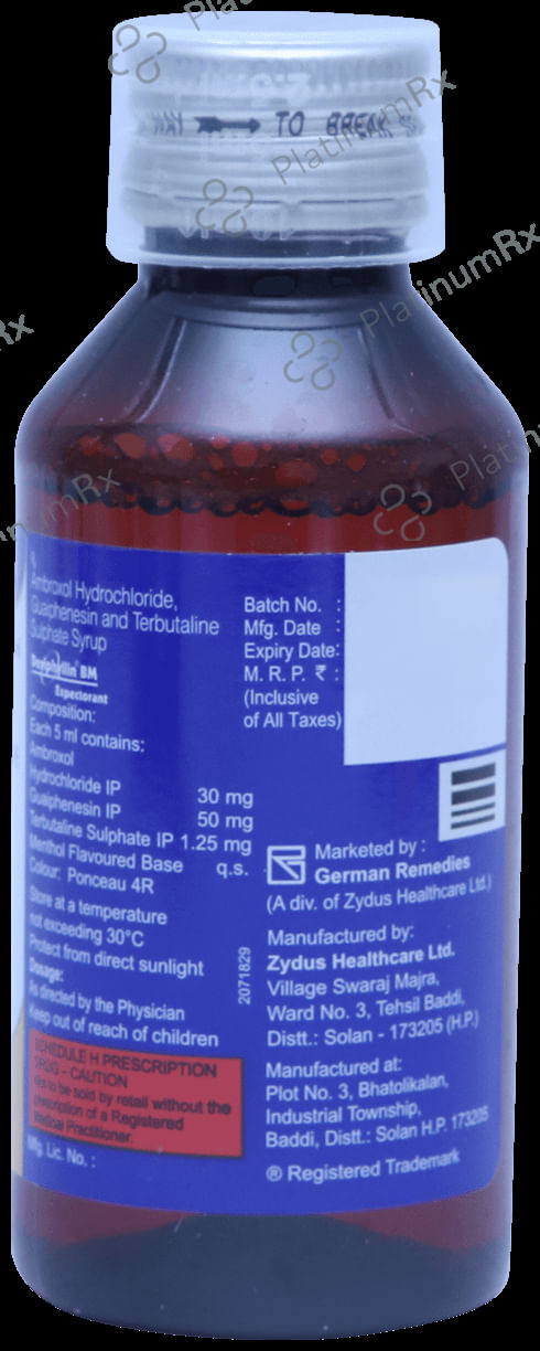Deriphyllin BM 30/50/1.25mg Syrup 100ml