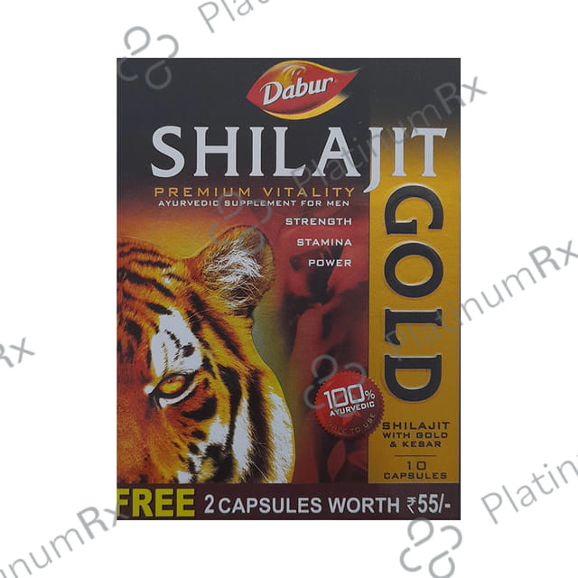 Dabur Shilajit Gold Capsule for Men For Immunity, Strength, Stamina & Power with 2 Capsule Free