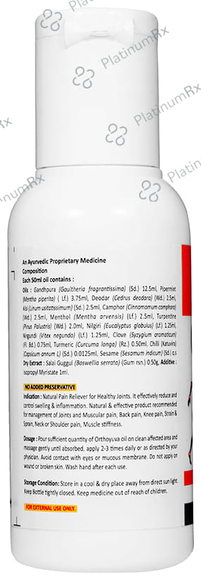 Ayurvidha Orthoyuva Pain Relieving Oil (50ml Each) 1 Bottle