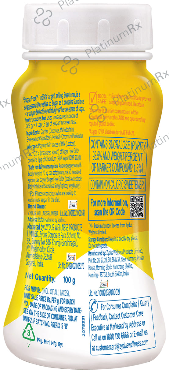 Sugar Free Gold Low Calorie Aspartame Sweetener 100gm
