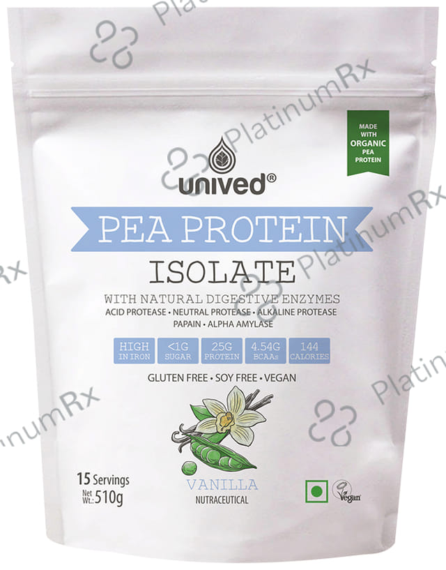 Unived Pea Protein Isolate with Natural Digestive Enzymes Vanilla 510 gm