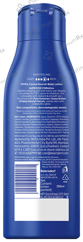 Nivea Cocoa Nourish Oil Lotion 200ml