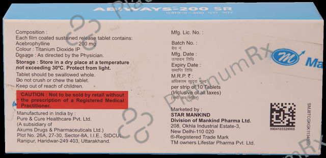 Abiways 200mg SR Tablet 10s