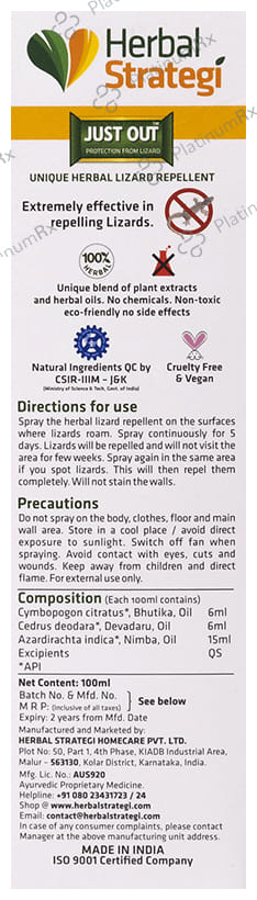 Herbal Strategi Herbal Lizard Repellent Spray