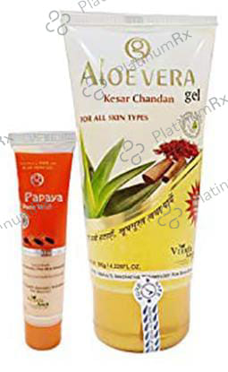 Vrinda Amrit Aloe Vera Gel Kesar Chandan with Papaya Face Wash Free