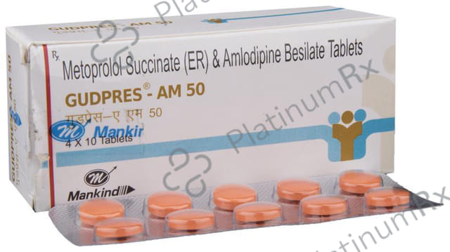 Gudpres AM 50/5mg Tablet PR 10s