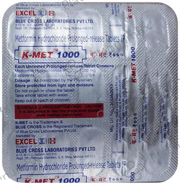 K Met 1000mg Tablet PR 15s