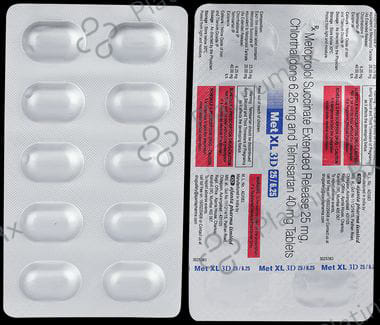Met XL 3D 25/6.25/40mg Tablet ER 10s