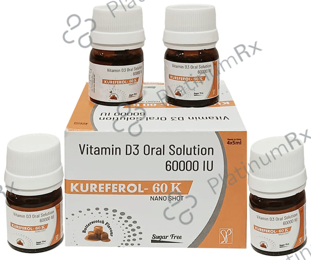 Kureferol 60K Nano Shot Raspberry Flavour Sugar Free Solution 5ml