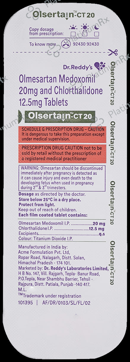 Olsertain CT 20 Tablet