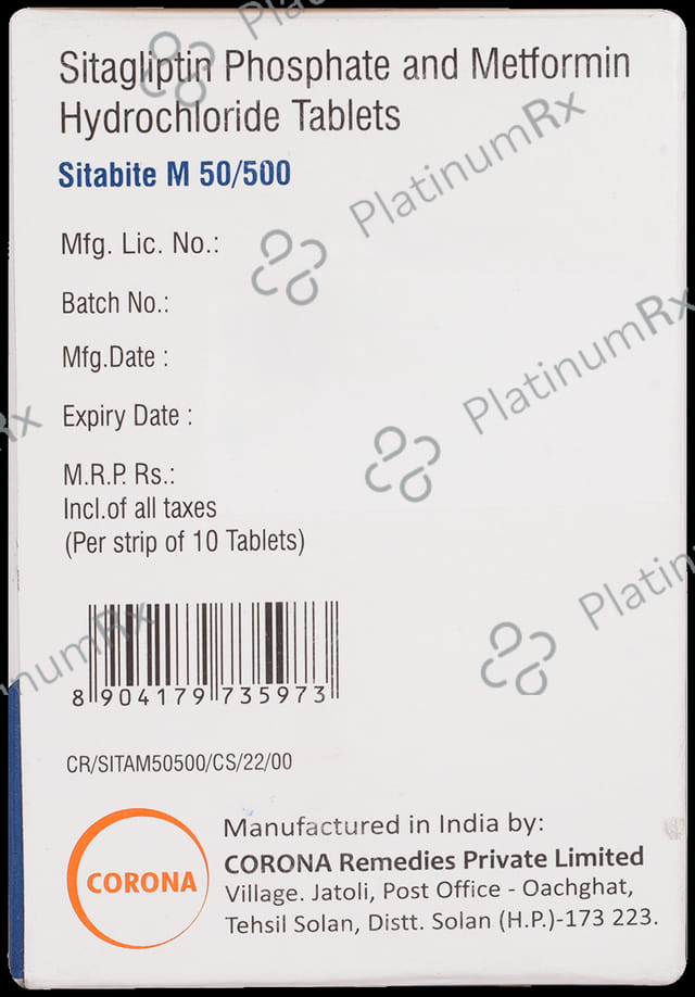 Sitabite M 50/500mg Tablet 10s