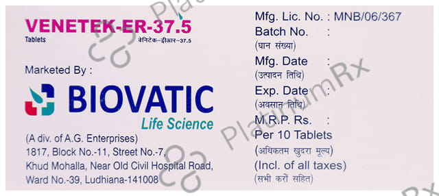 Venetek ER 37.5 Tablet 10s