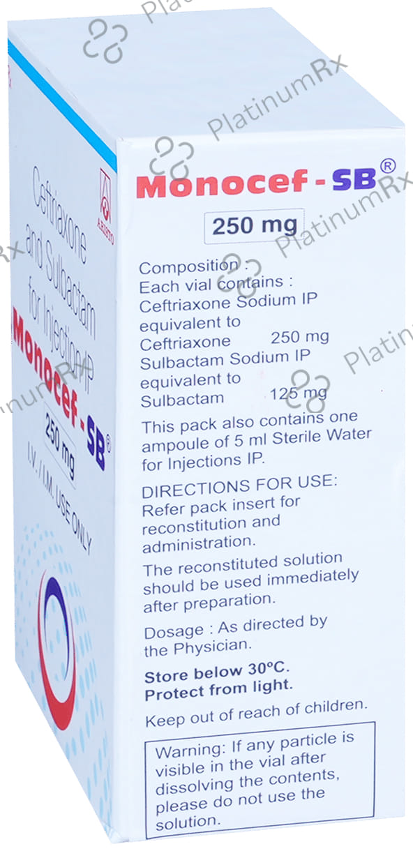 Monocef SB 250/125mg Injection 1s