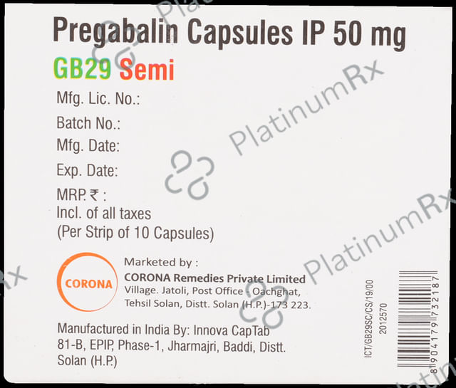 GB 29 Semi 50mg Capsule