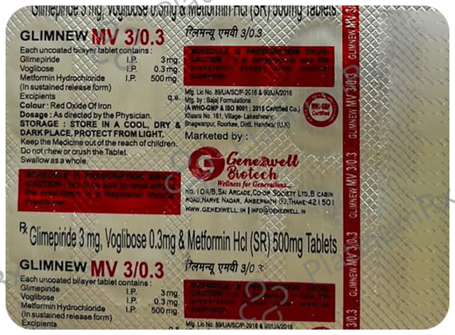Glimnew MV 3mg Tablet SR 10s